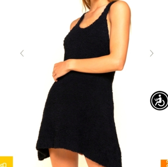 POL FUZZY BLACK SEXY SCOOP NECK MINI DRESS - Picture 2 of 6